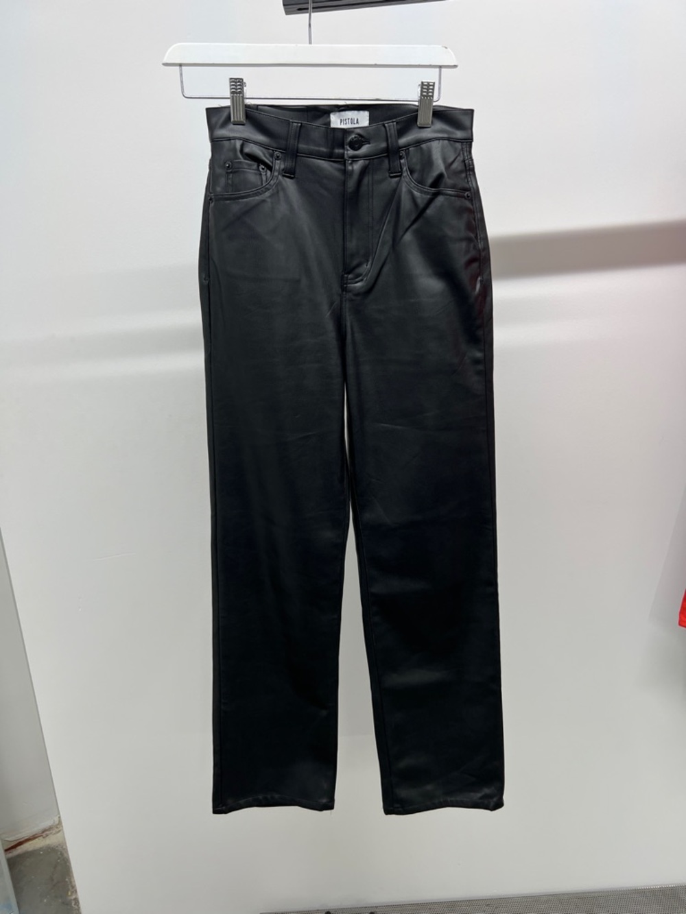 Pistola Black Faux Leather Pants